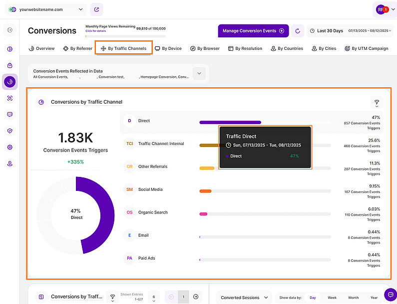 Conversion Analysis by Traffic Channel
