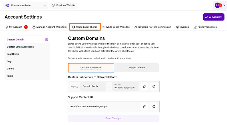Define Your Custom Subdomain