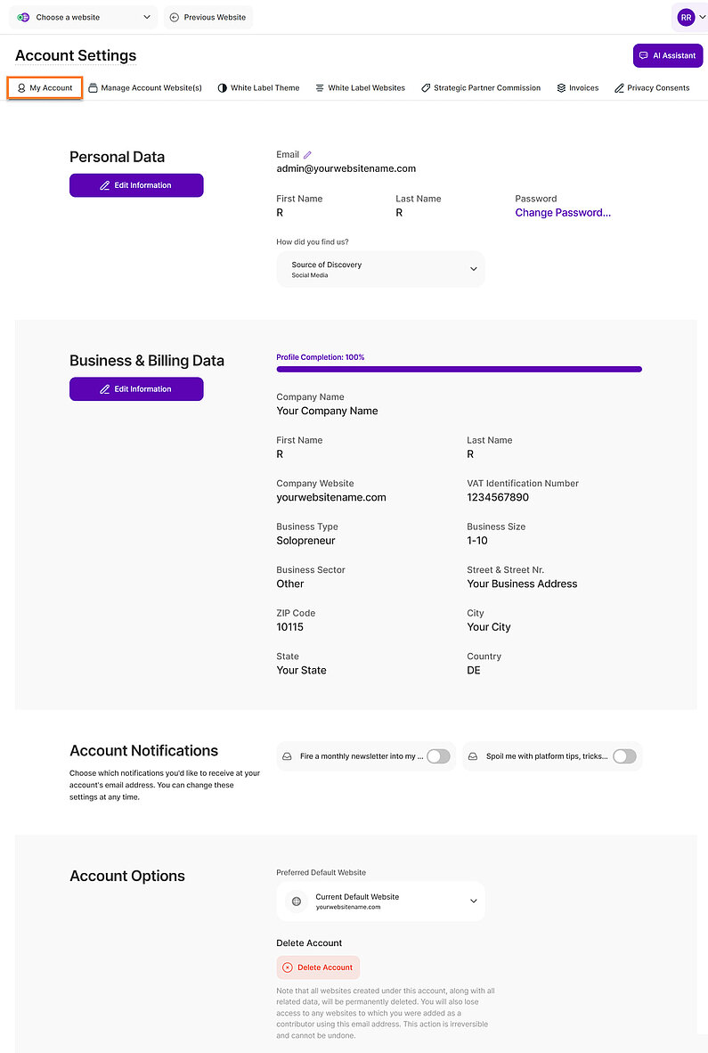 Manage Your Account Information