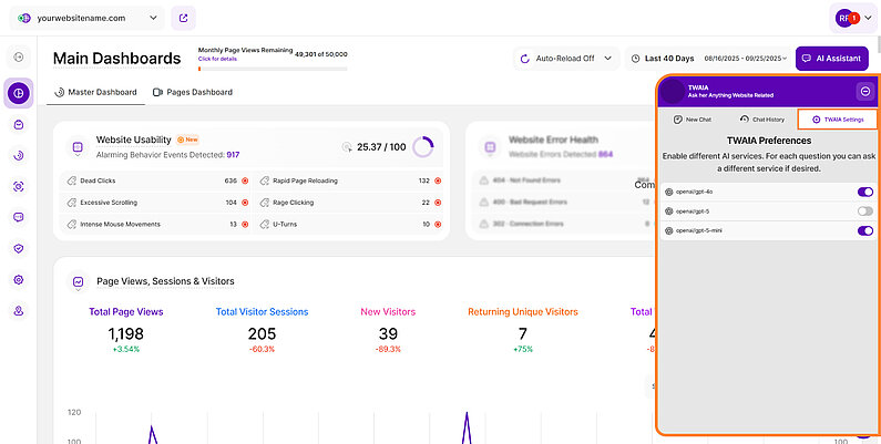 Customizing TWAIA Settings Customizing TWAIA Settings