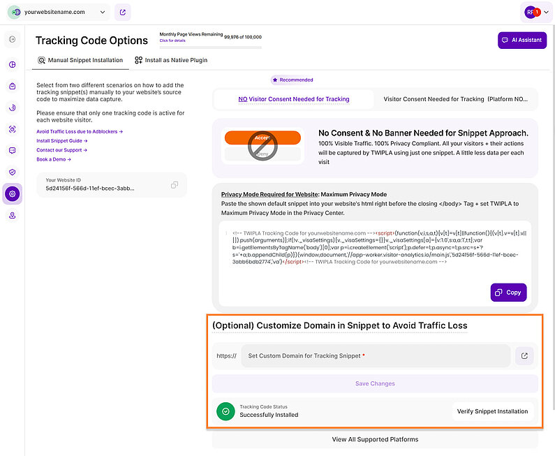 Custom Domain Tracking Setup Custom Domain Tracking Setup